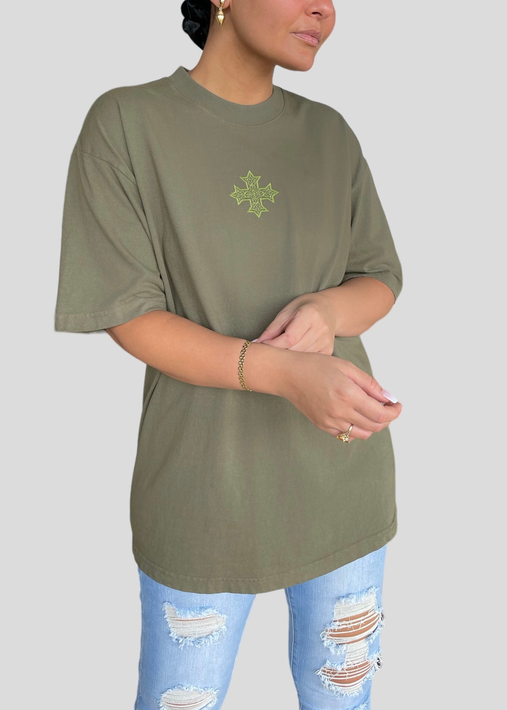 [DEAL TEE] Embroidered Classic Coptic Cross Tee