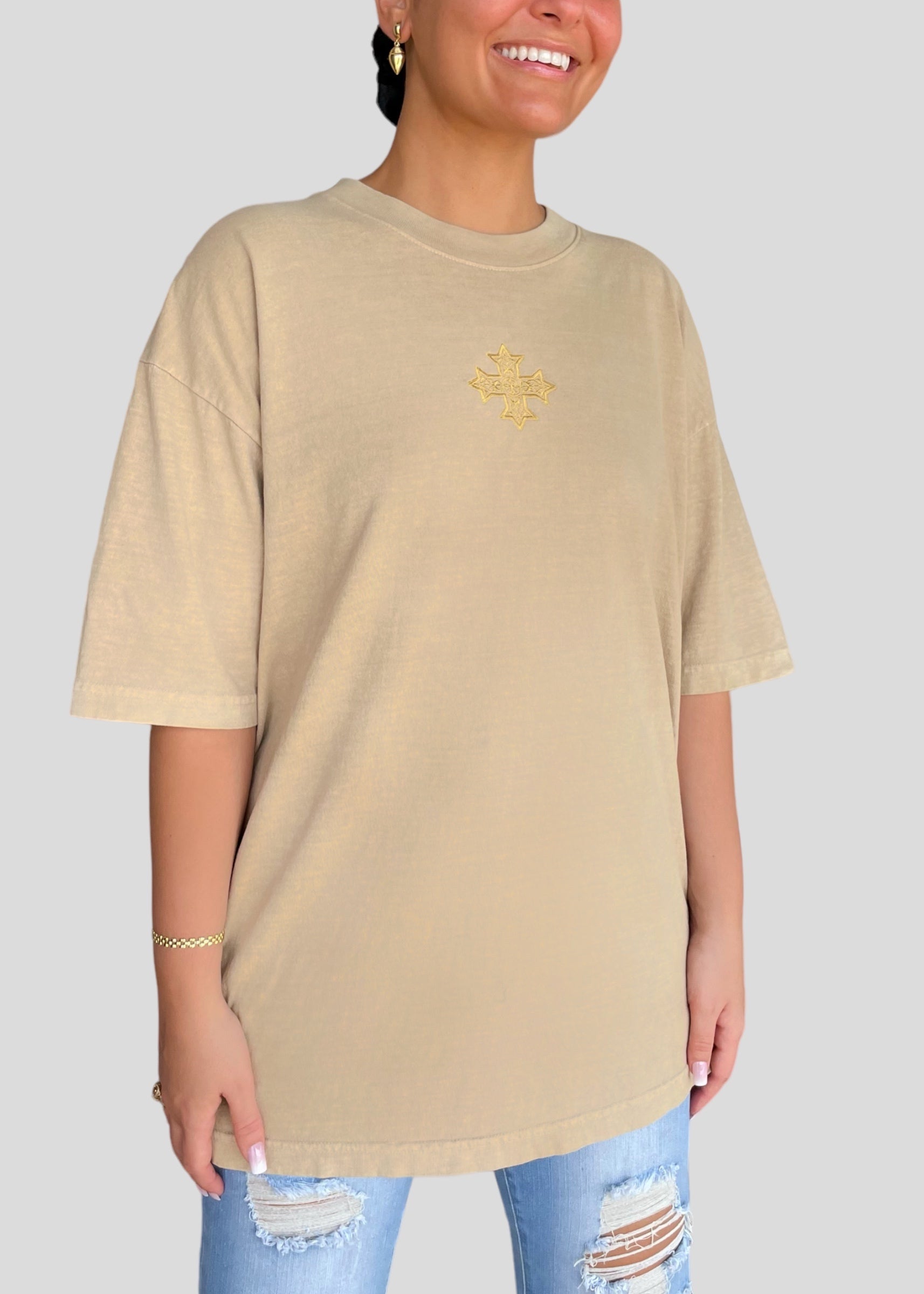 [DEAL TEE] Embroidered Classic Coptic Cross Tee