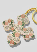 Floral Coptic Cross Keychains