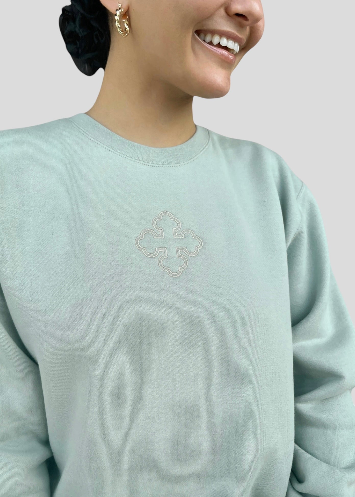 Embroidered Round Coptic Cross Sweatshirts