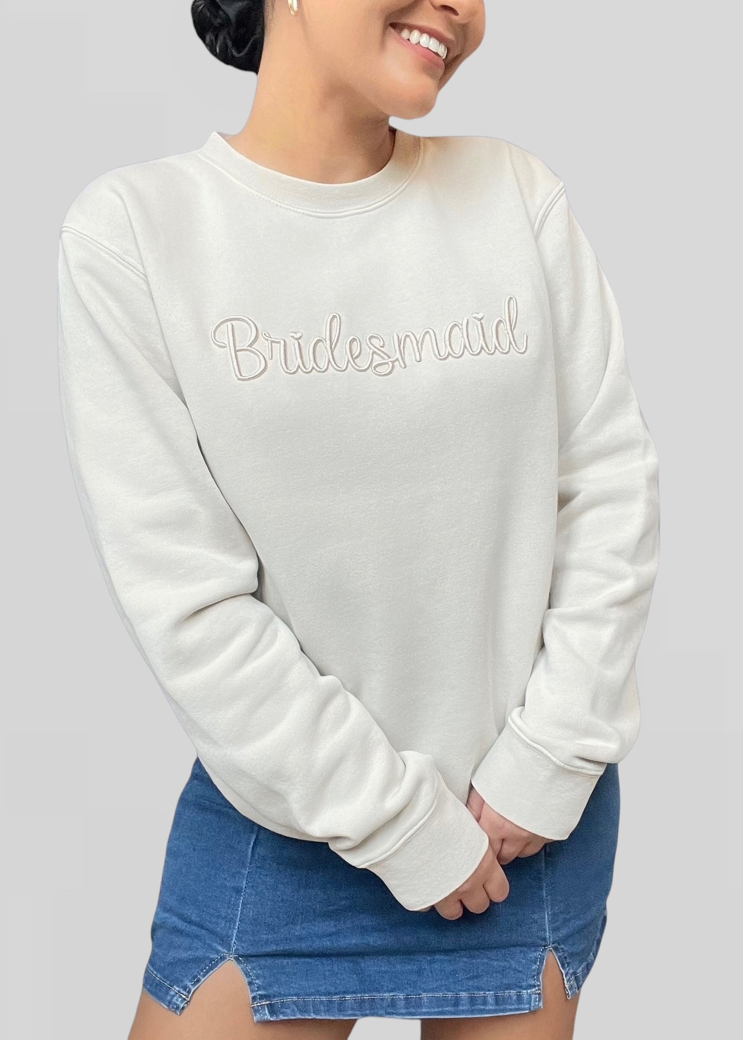 3D Embroidered Bridesmaid Crewnecks