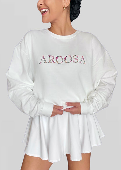 Embroidered Floral Aroosa Crewneck (Bride Crewneck)