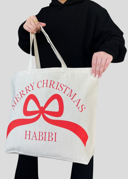 Merry Christmas Habibi Bow Jumbo Tote