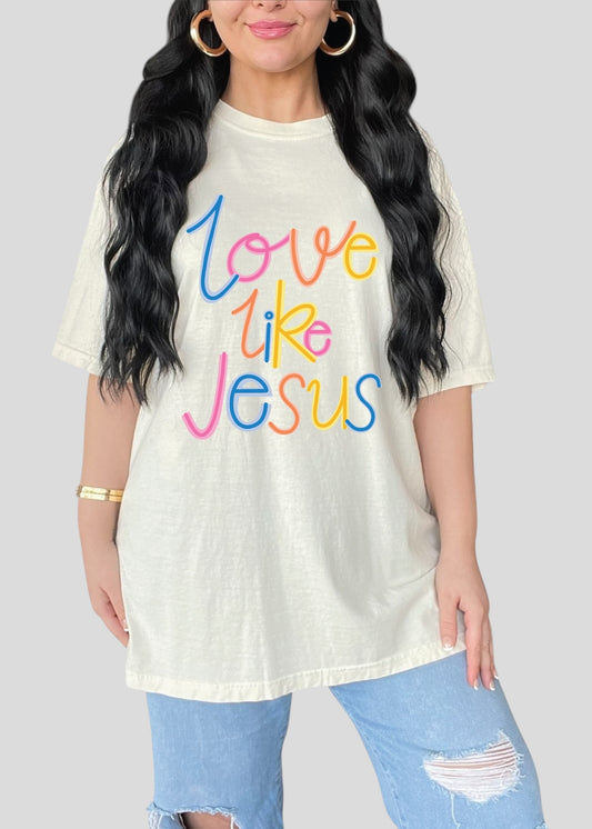 Love Like Jesus Cursive Scribble Tees