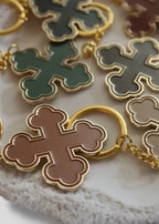 Round Coptic Cross Keychains