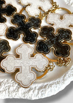 Pearlescent Round Coptic Cross Keychains