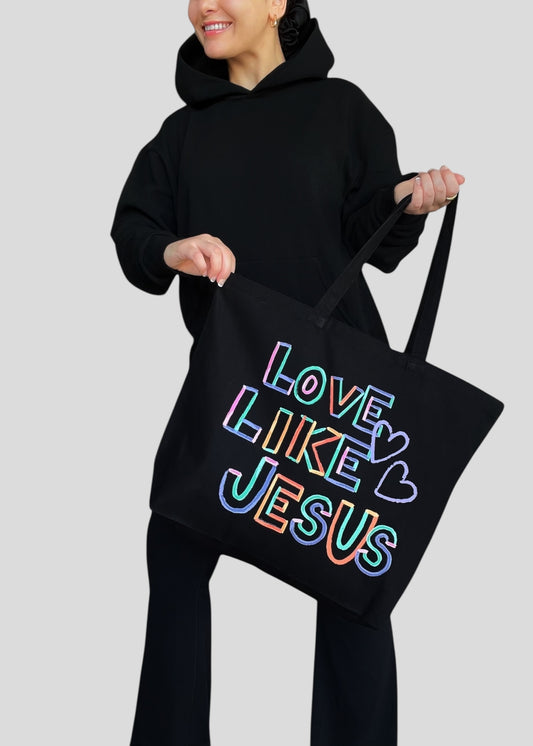 Love Like Jesus Crayon Doodle Jumbo Tote