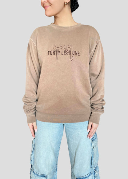 [READY TO SHIP] Embroidered Forty Less One Crewnecks