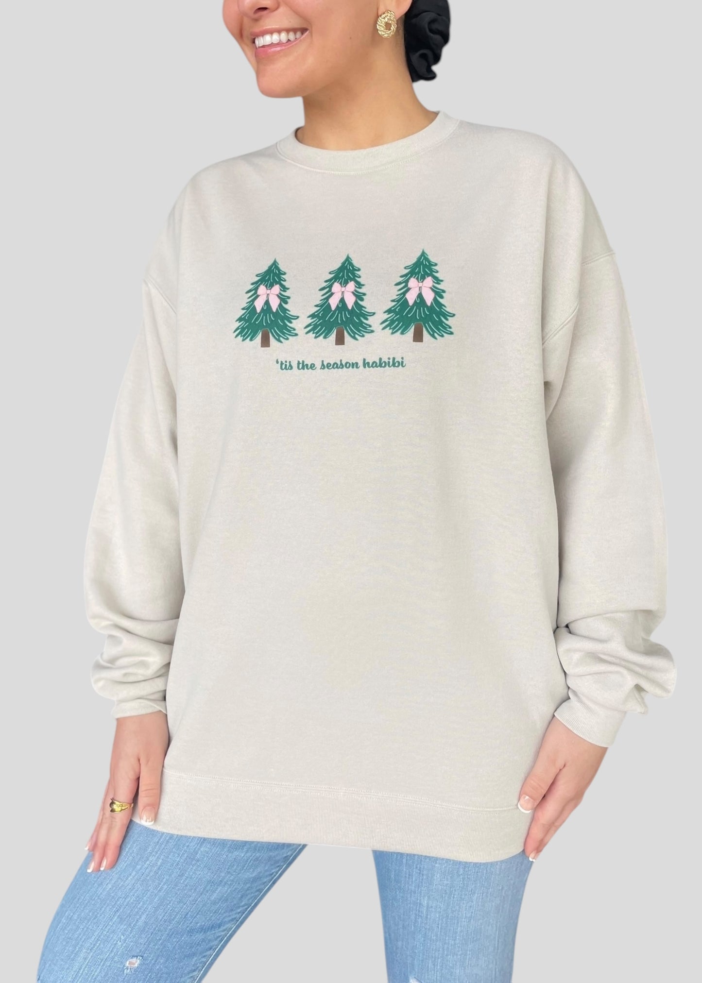 'Tis The Season Habibi- Coquette Christmas Tree Sweatshirts