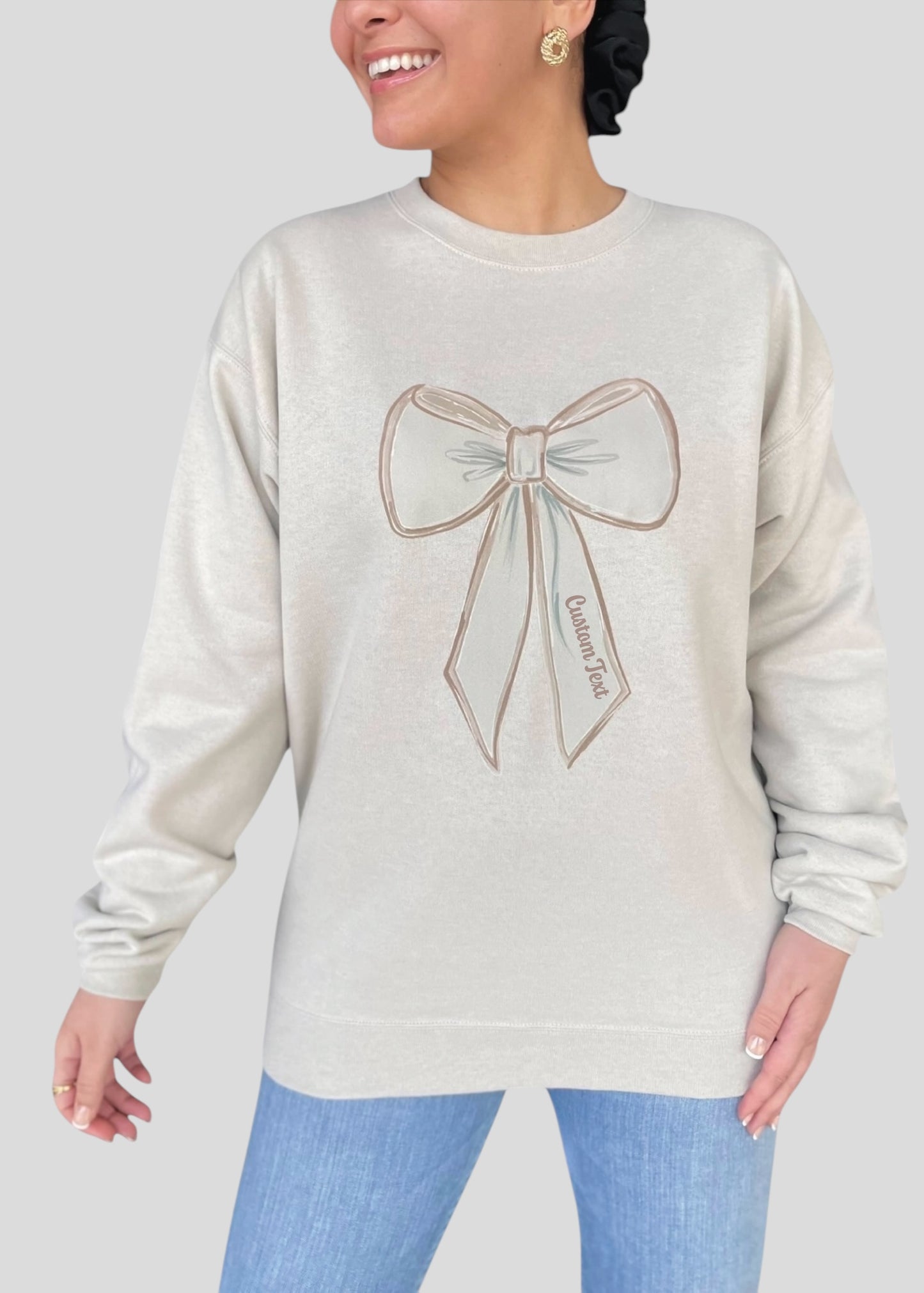 Custom English, Arabic or Coptic Text Bow Sweatshirts