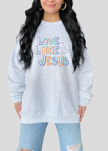 Love Like Jesus Crayon Doodle Sweatshirts