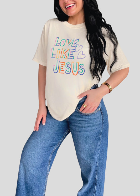 Love Like Jesus Crayon Doodle Tees