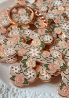 Floral Coptic Cross Keychains