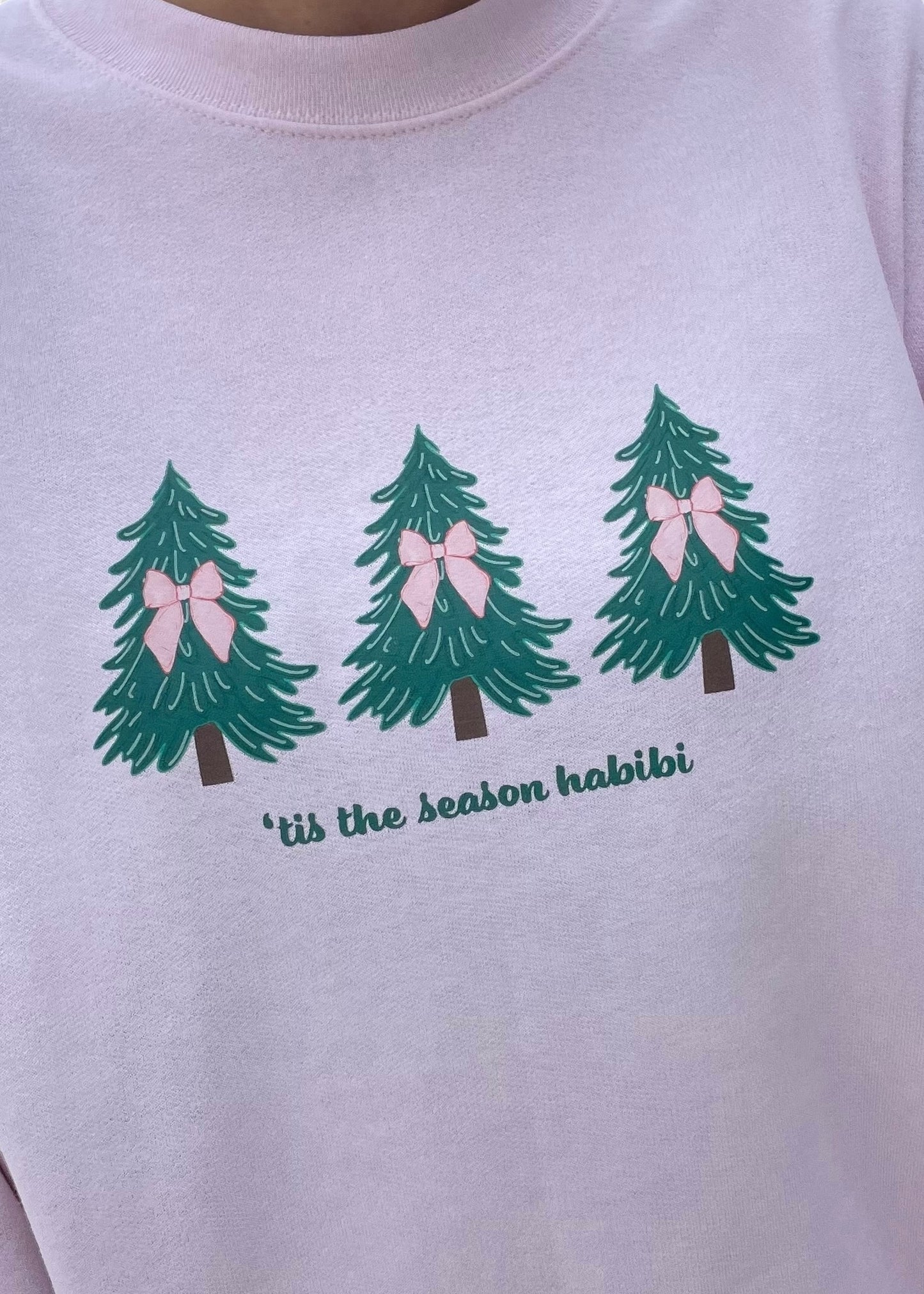 'Tis The Season Habibi- Coquette Christmas Tree Sweatshirts