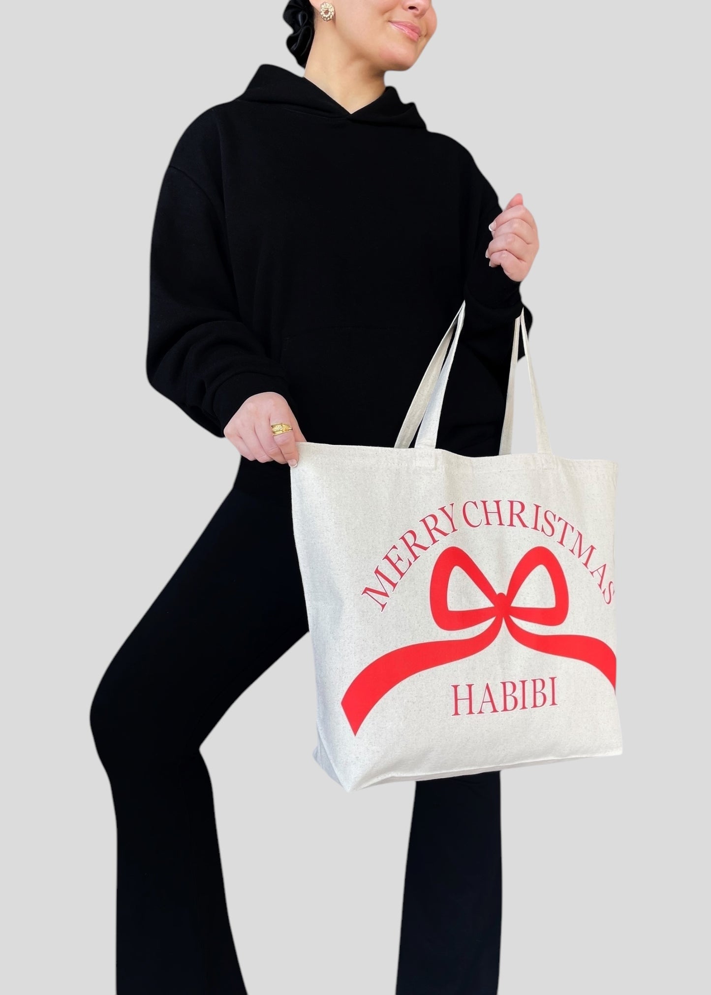 Merry Christmas Habibi Bow Jumbo Tote