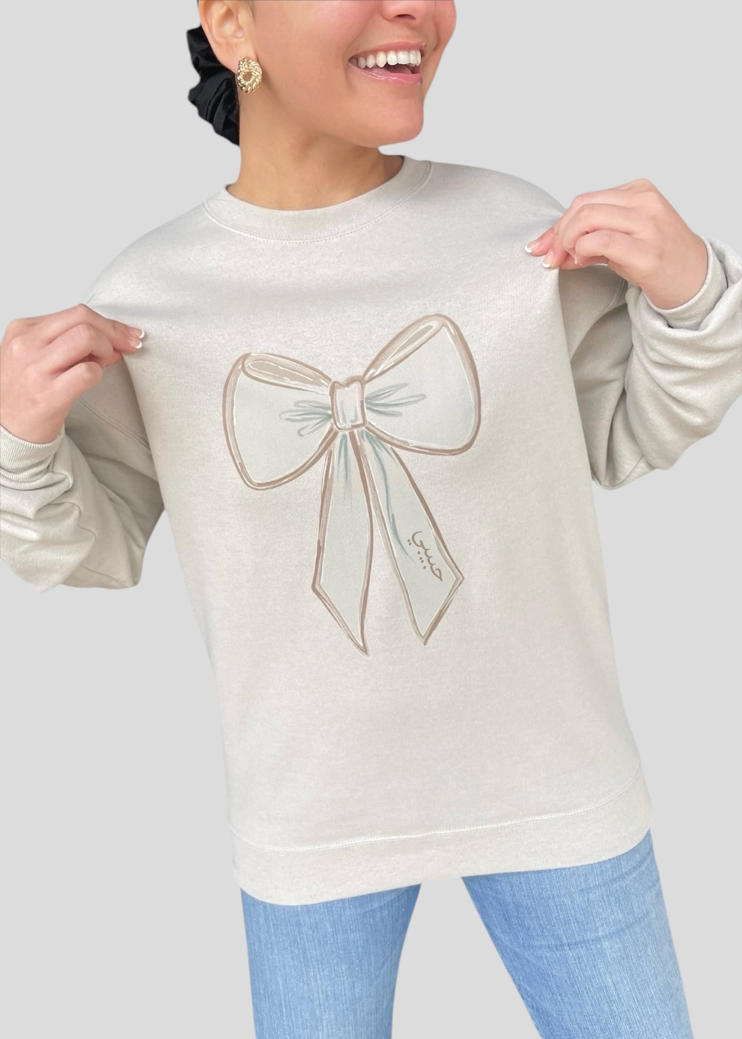 Custom English, Arabic or Coptic Text Bow Sweatshirts