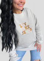 Embroidered Love Like Jesus Sweatshirts