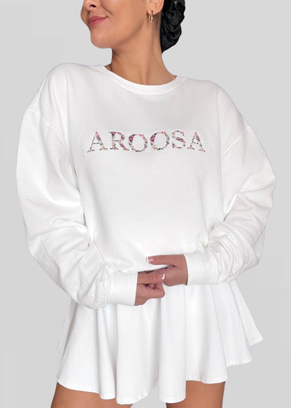 Embroidered Floral Aroosa Crewneck (Bride Crewneck)