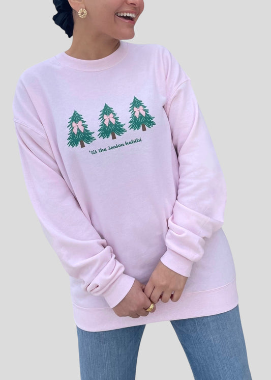 'Tis The Season Habibi- Coquette Christmas Tree Sweatshirts