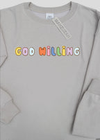 God Willing Doodle Sweatshirts