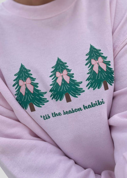 'Tis The Season Habibi- Coquette Christmas Tree Sweatshirts