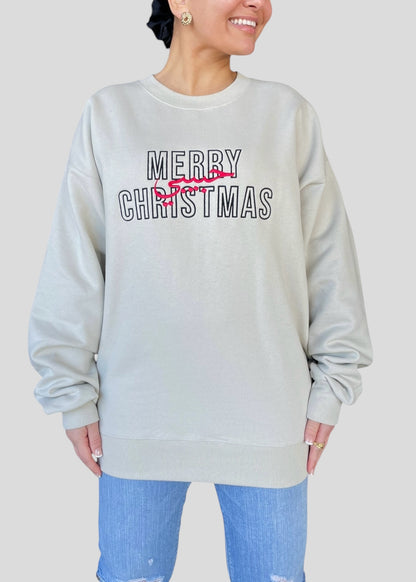 Embroidered Arabic Merry Christmas Habibi Sweatshirts