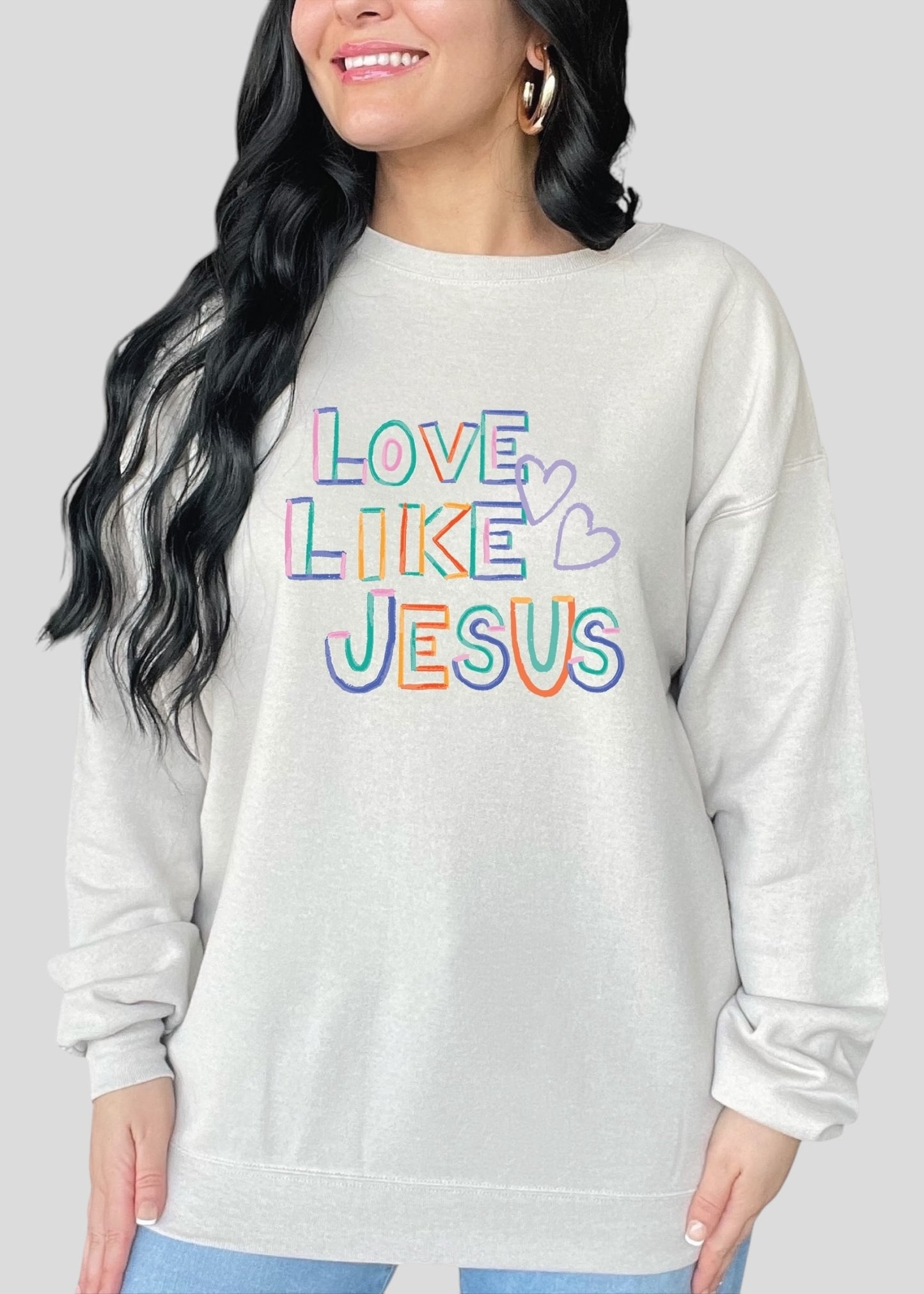 Love Like Jesus Crayon Doodle Sweatshirts