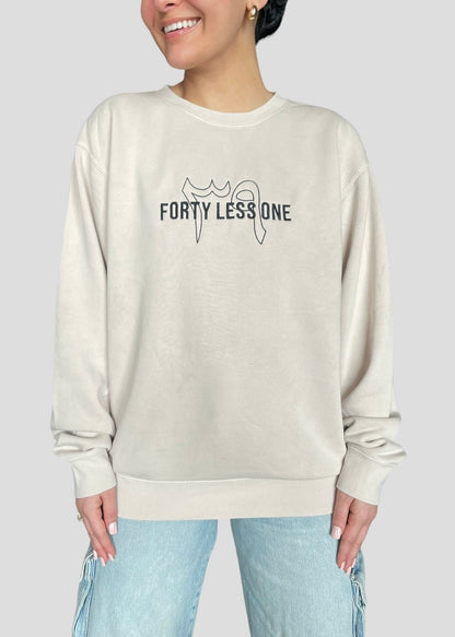 Embroidered Forty Less One Crewnecks