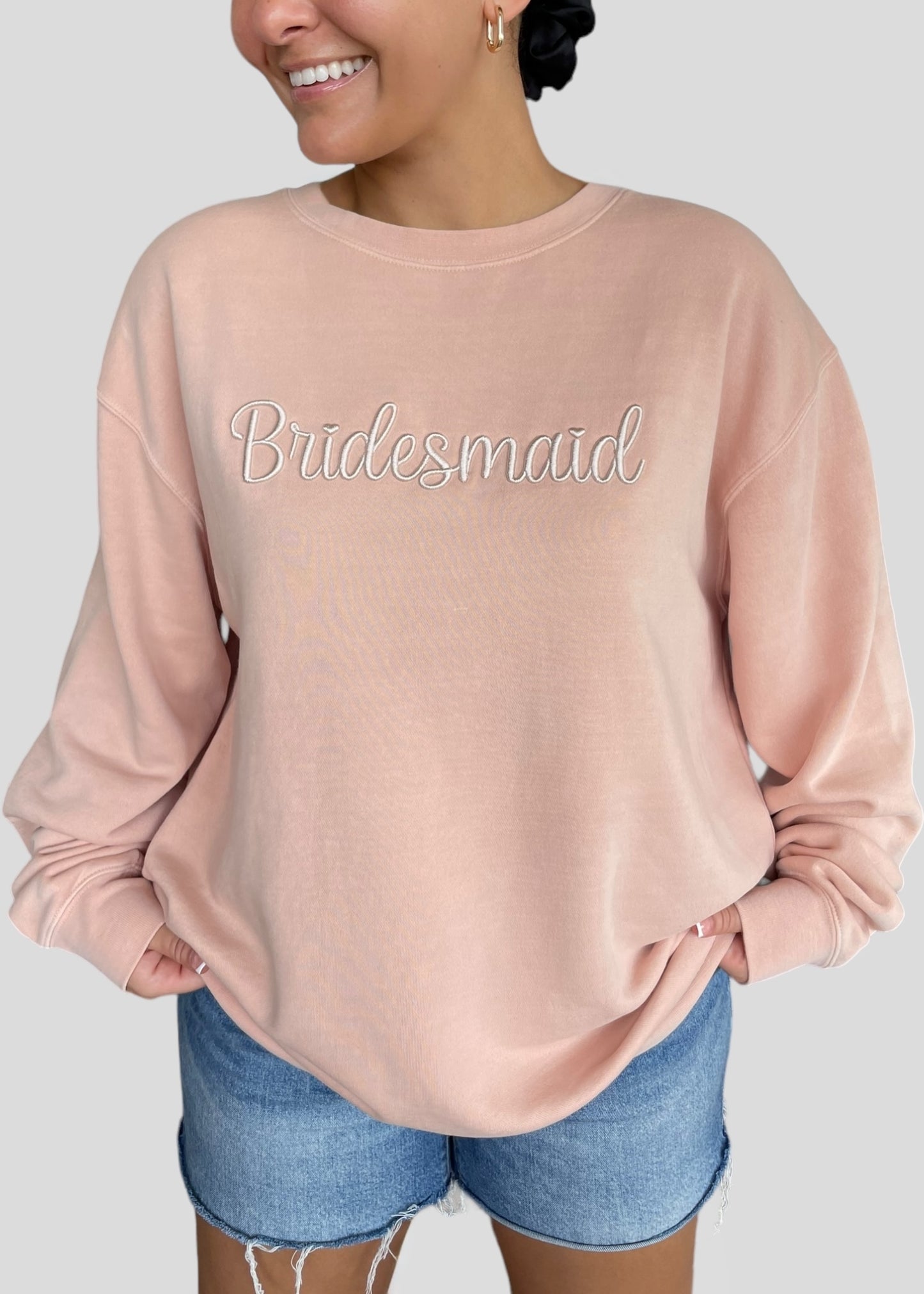 3D Embroidered Bridesmaid Crewnecks