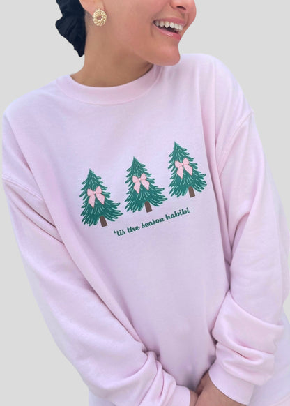 'Tis The Season Habibi- Coquette Christmas Tree Sweatshirts