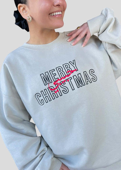 Embroidered Arabic Merry Christmas Habibi Sweatshirts