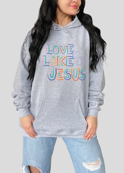 Love Like Jesus Crayon Doodle Sweatshirts