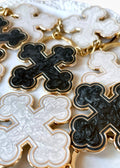 Pearlescent Round Coptic Cross Keychains