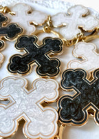 Pearlescent Round Coptic Cross Keychains