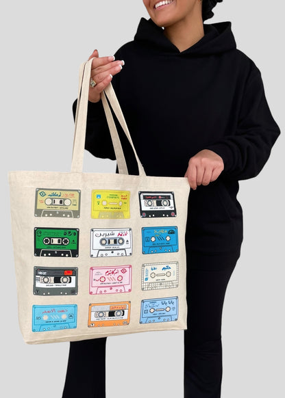 Arabic Cassette Collection Jumbo Tote