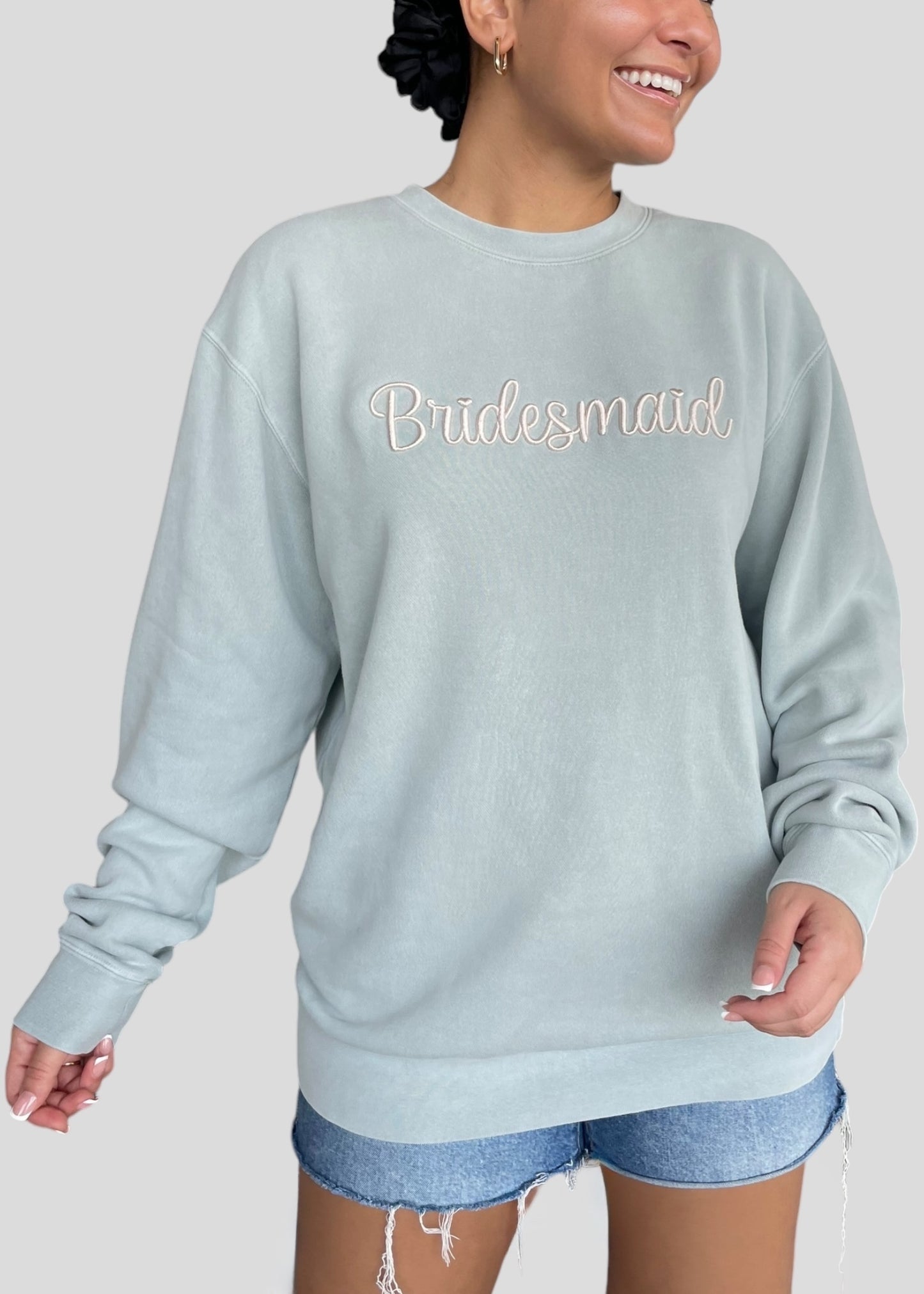 3D Embroidered Bridesmaid Crewnecks