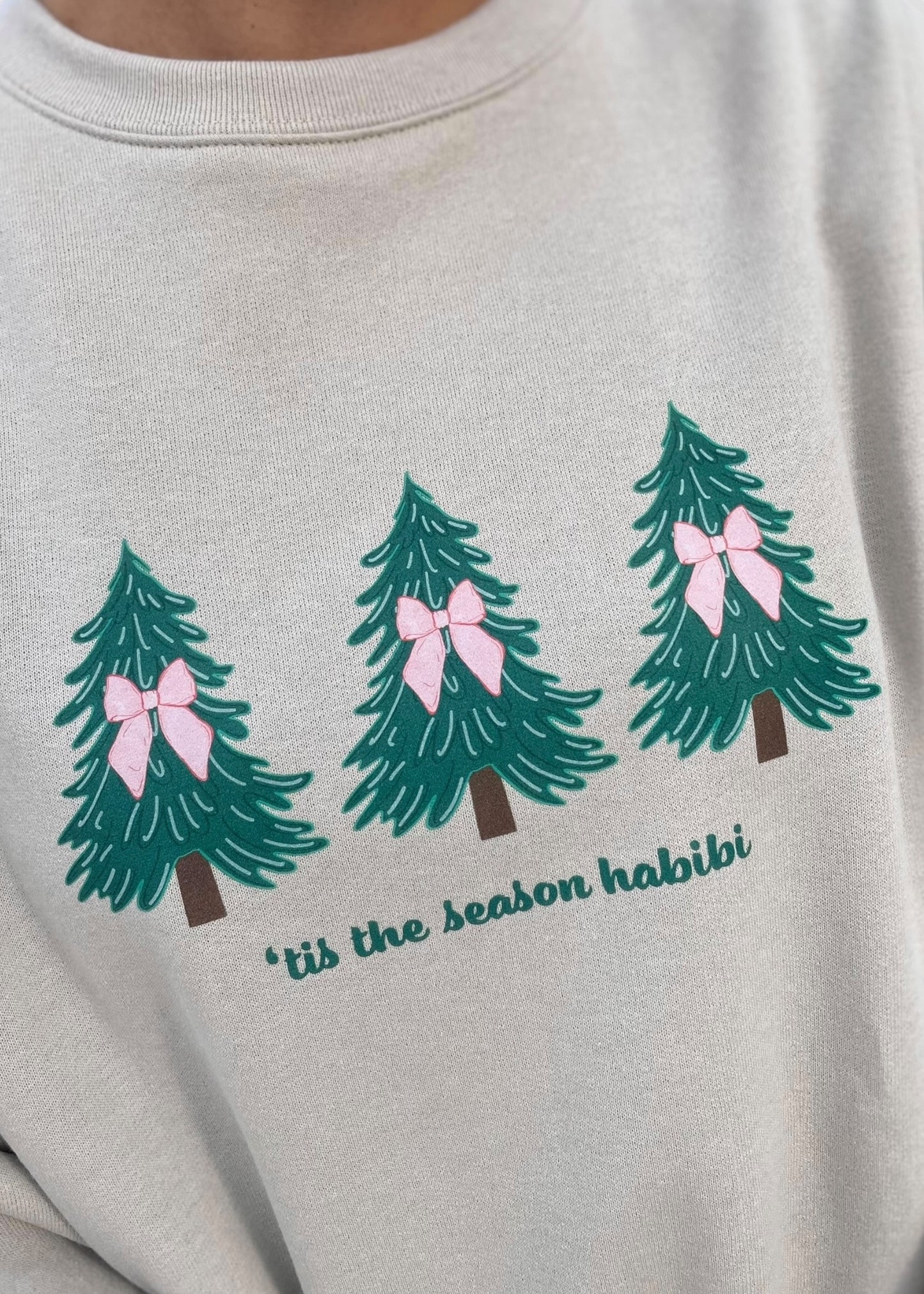 'Tis The Season Habibi- Coquette Christmas Tree Sweatshirts