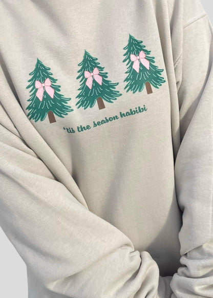 'Tis The Season Habibi- Coquette Christmas Tree Sweatshirts