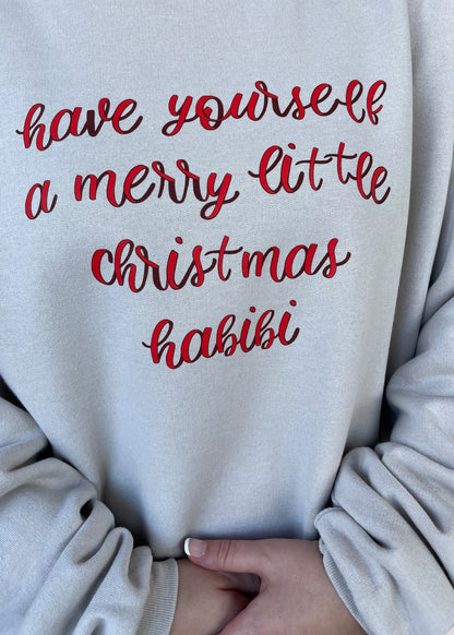 Have Yourself a Merry Little Christmas Habibi Bow Sweatshirts