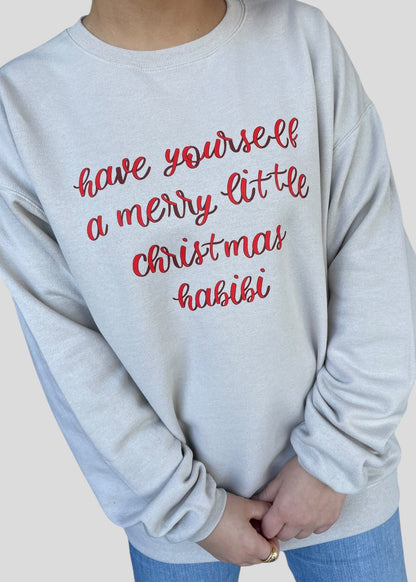 Have Yourself a Merry Little Christmas Habibi Bow Sweatshirts