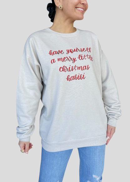 Have Yourself a Merry Little Christmas Habibi Bow Sweatshirts