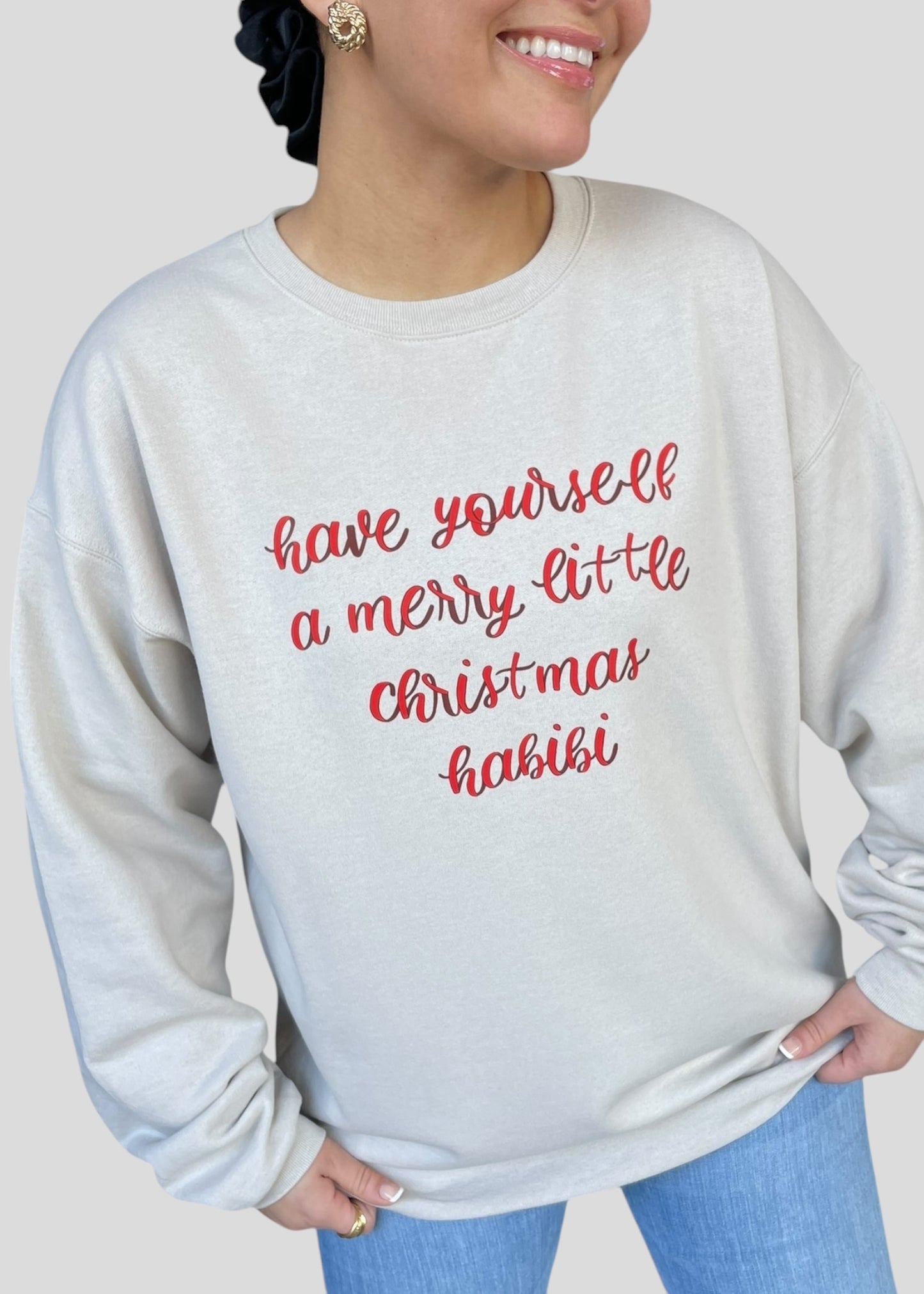 Have Yourself a Merry Little Christmas Habibi Bow Sweatshirts