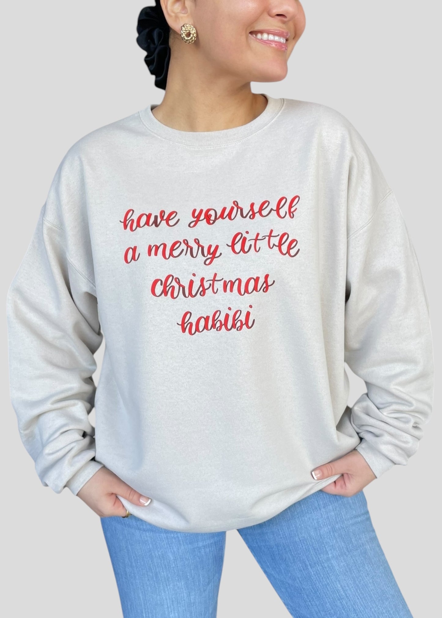 Have Yourself a Merry Little Christmas Habibi Bow Sweatshirts