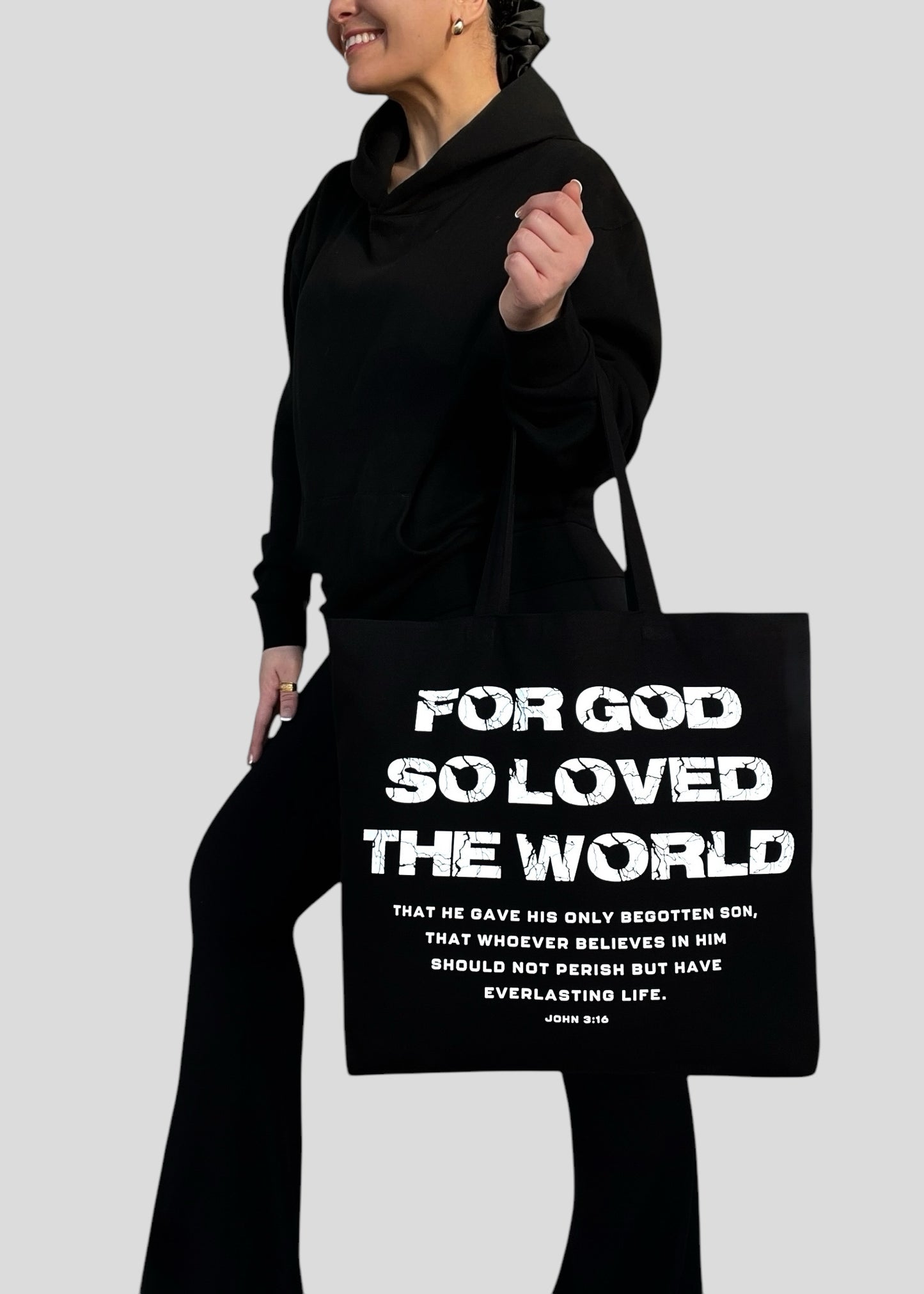 [Double Sided] For God So Loved The World (John 3:16) Jumbo Tote