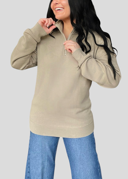 [Customizable] Embroidered Coptic Cross Quarter-Zip Sweatshirts