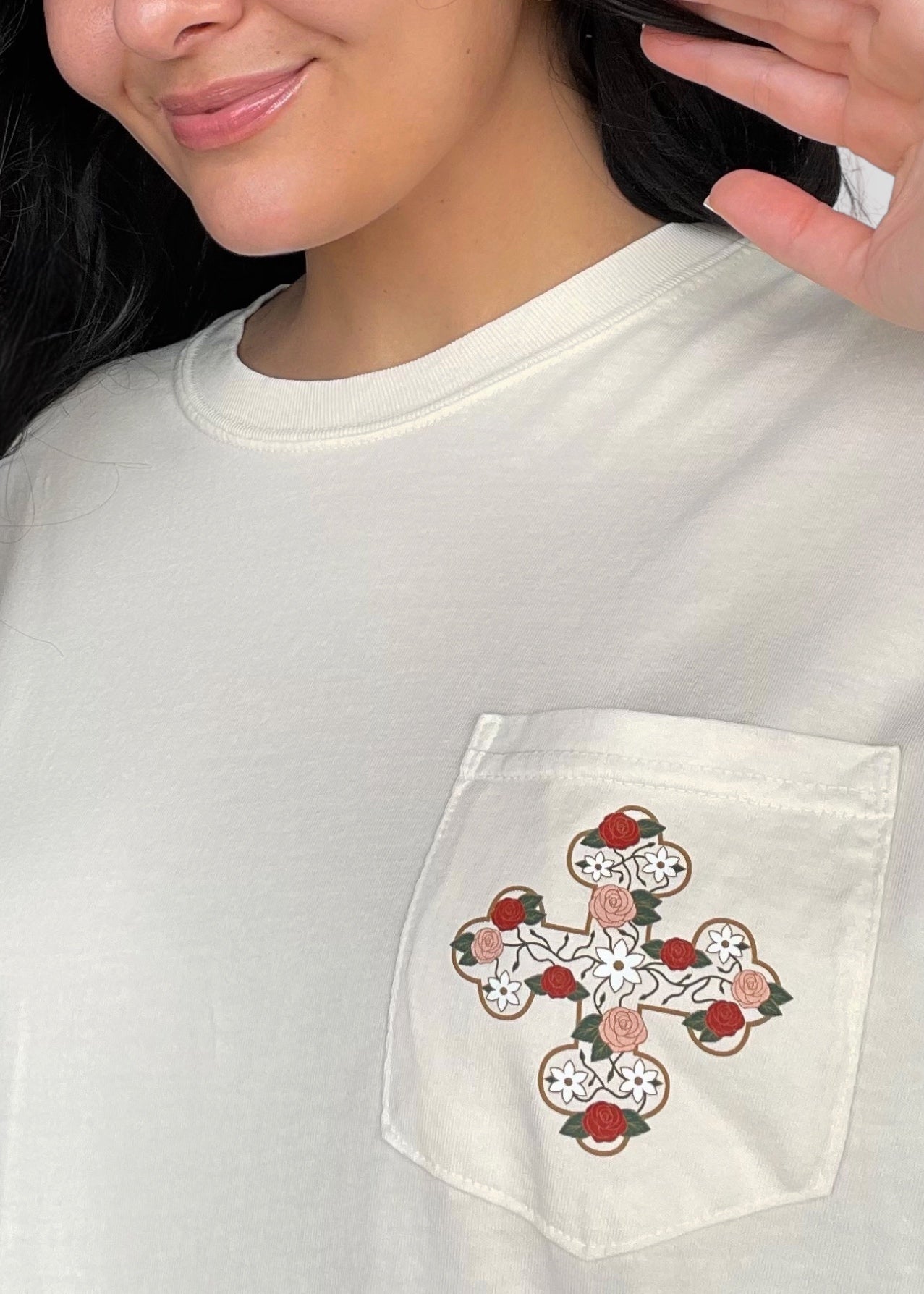 Printed Floral Coptic Cross Deal Tees