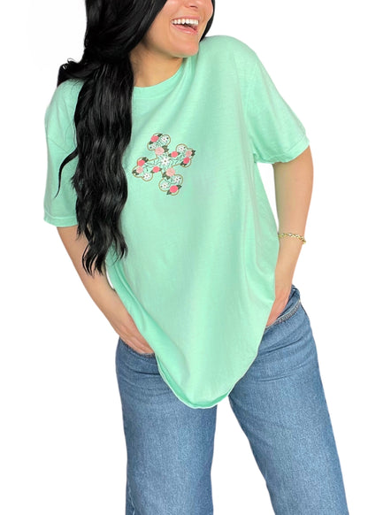 Printed Floral Coptic Cross Deal Tees