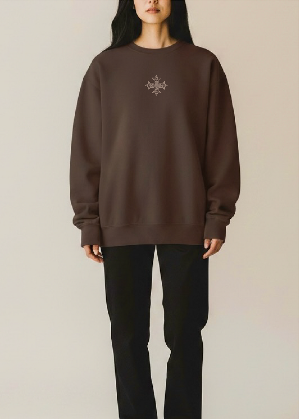 [DEAL CREW] Embroidered Unisex Mystery Coptic Cross Crewneck