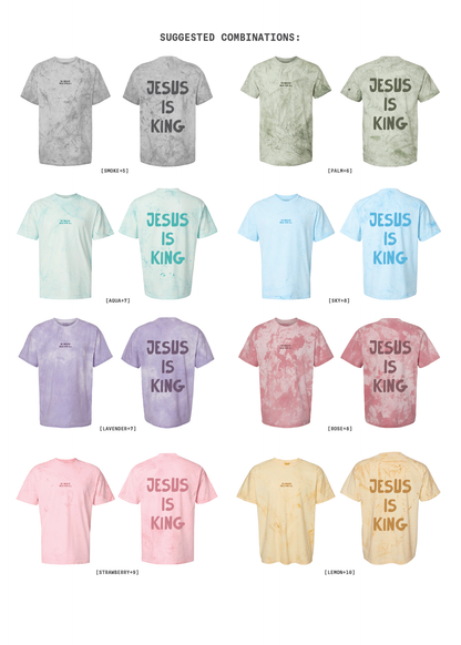 [CUSTOMIZABLE] Dyed Jesus is King Tees