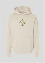 Embroidered Floral Coptic Cross Hoodie